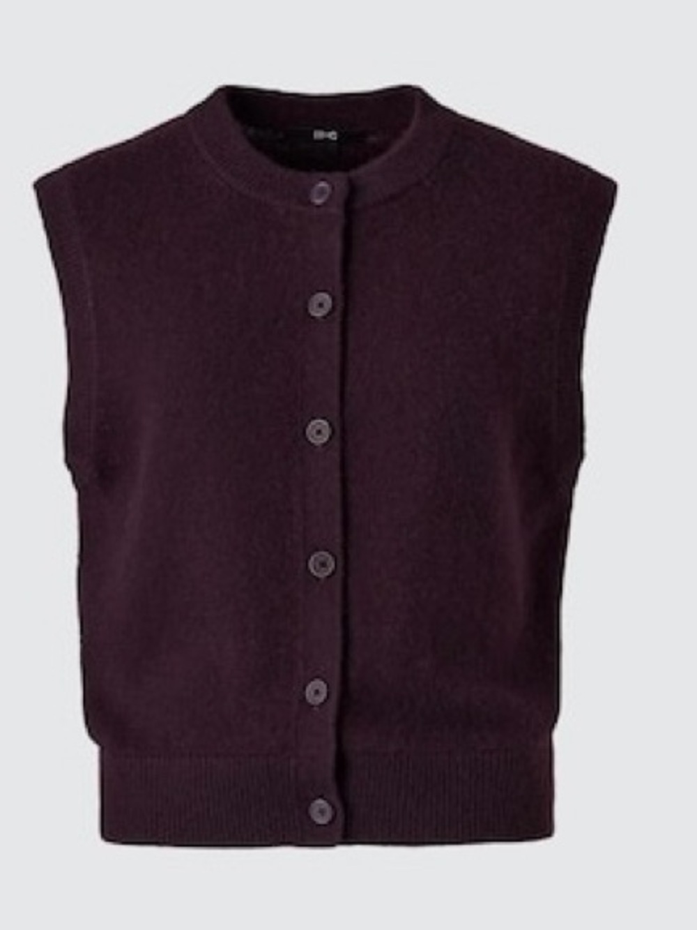 UNIQLO : C 100% Cashmere Crew Neck Short Vest Wine Plum Purple M